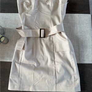 Abercrombie & Fitch Strapless Beige Dress